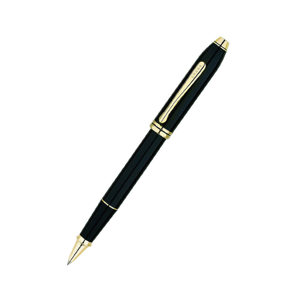 Townsend 23ct Gold Plated Black Lacquer Pen