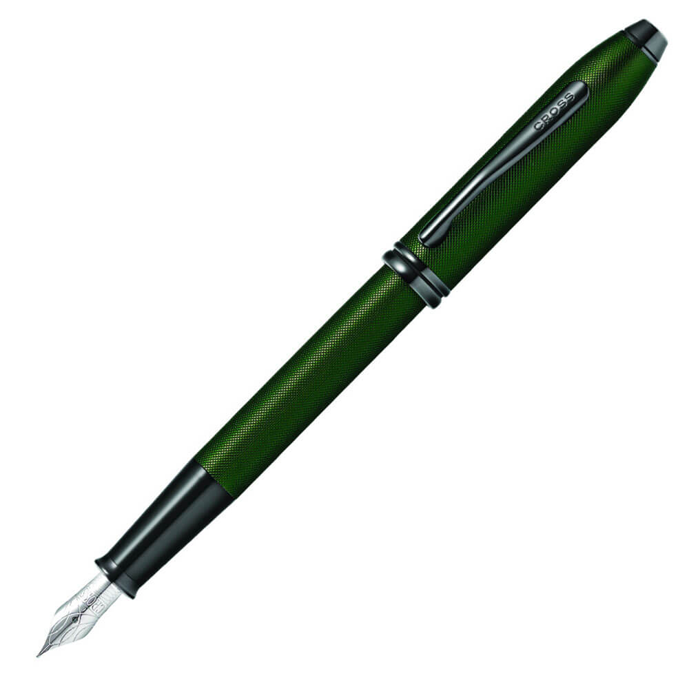 Townsend Green Microknurl y HP Black Fountain Pen