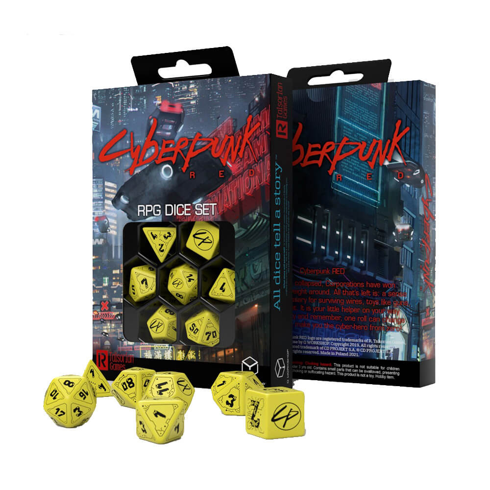 Q Workshop Cyberpunk Red Dice (set van 7)