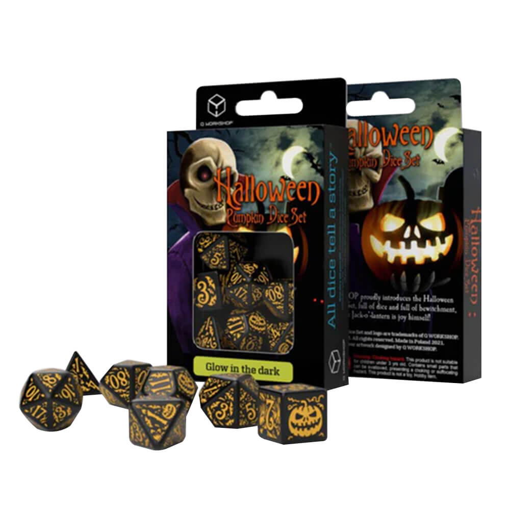 Q Atelier Halloween Pumpkin 7 Dice Set