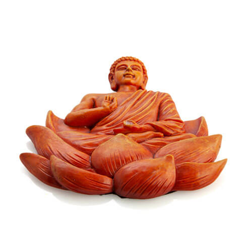 Orange Buddha Flat Incense Burner