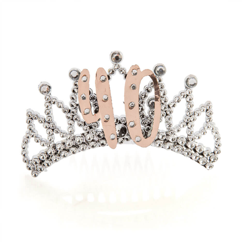 Rose guld og sølv tiara