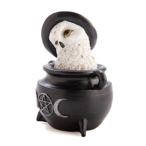 Snowy Owl Cauldron Figurine