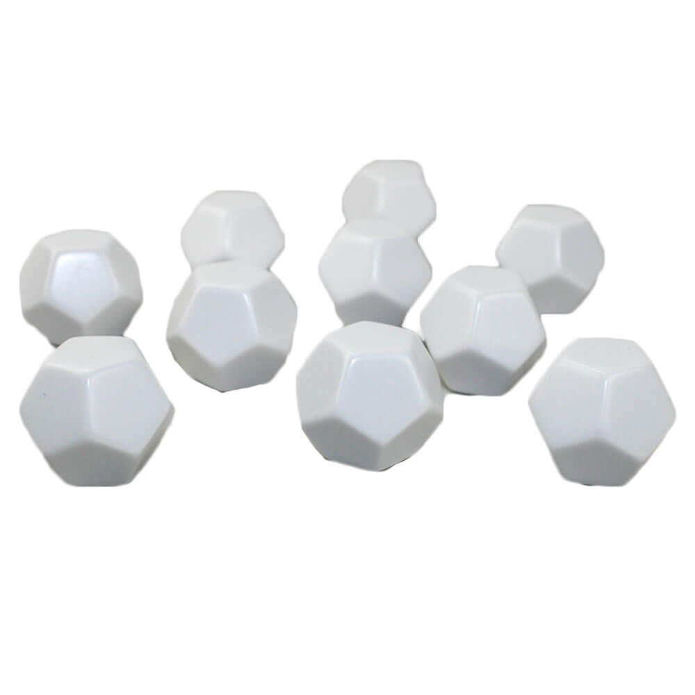 Chessex D12 blank terninger (10/taske)