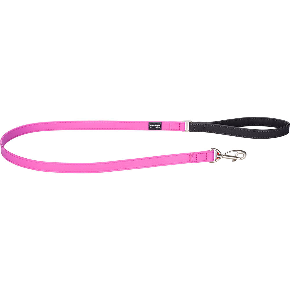  Elegante Hundeleine aus veganem Leder (Hot Pink)