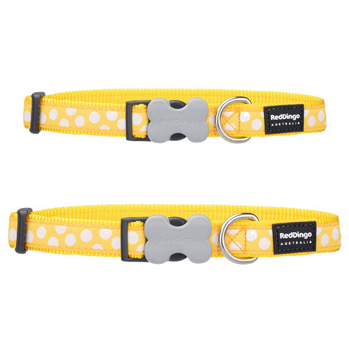 Dog Collar with White Spots on Yellow