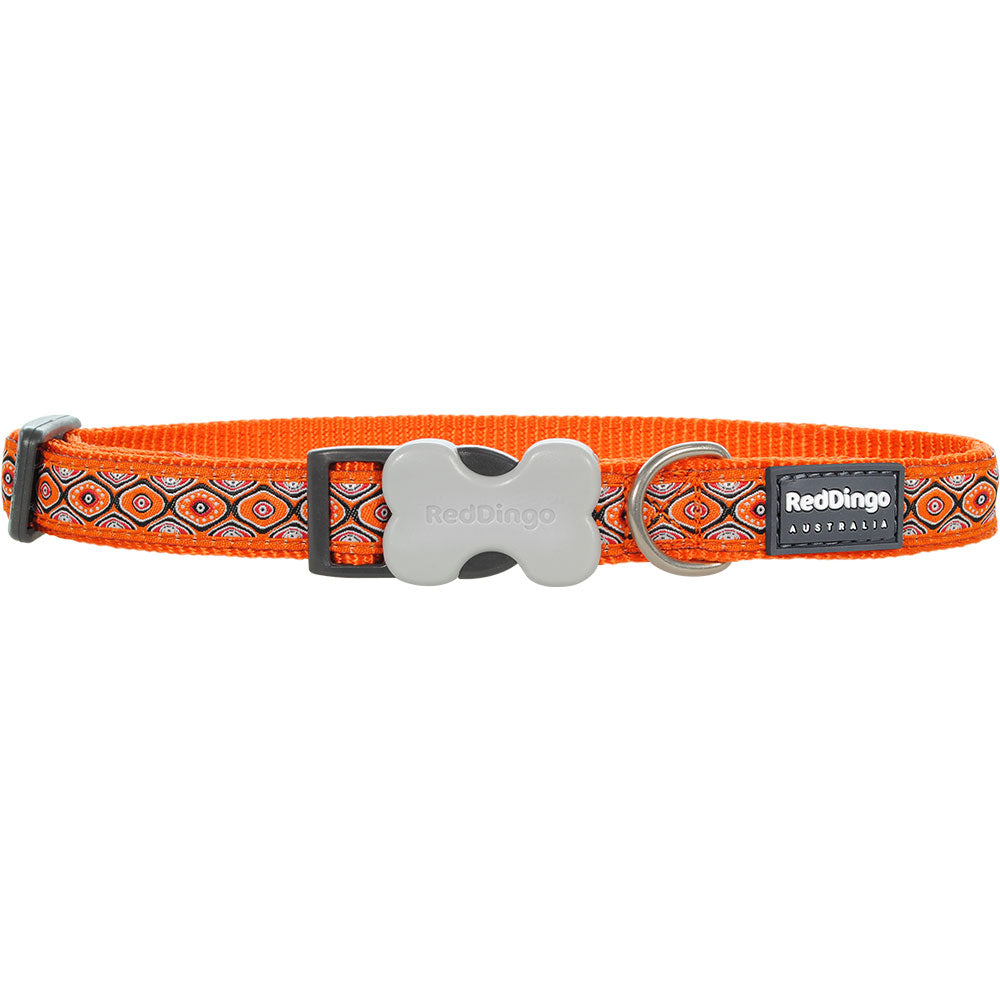 Dog Collar with Snake Eyes Design (Orange)