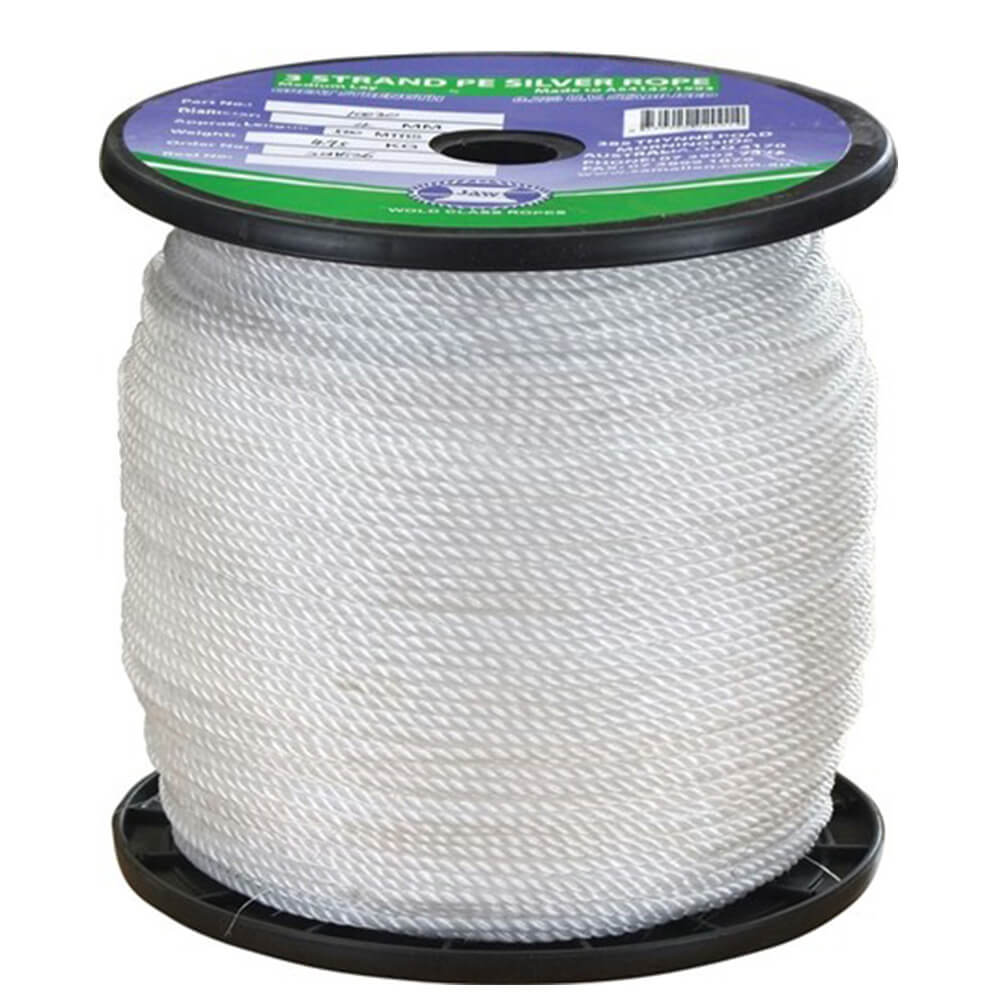 Standard Silver White Rope 100m Roll