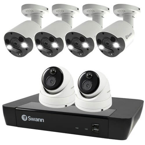 Swann 8CH 4K NVR Kit with 6x 4K PIR Dome Cameras