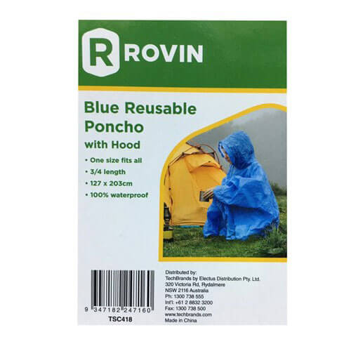 Blue Reusable Poncho