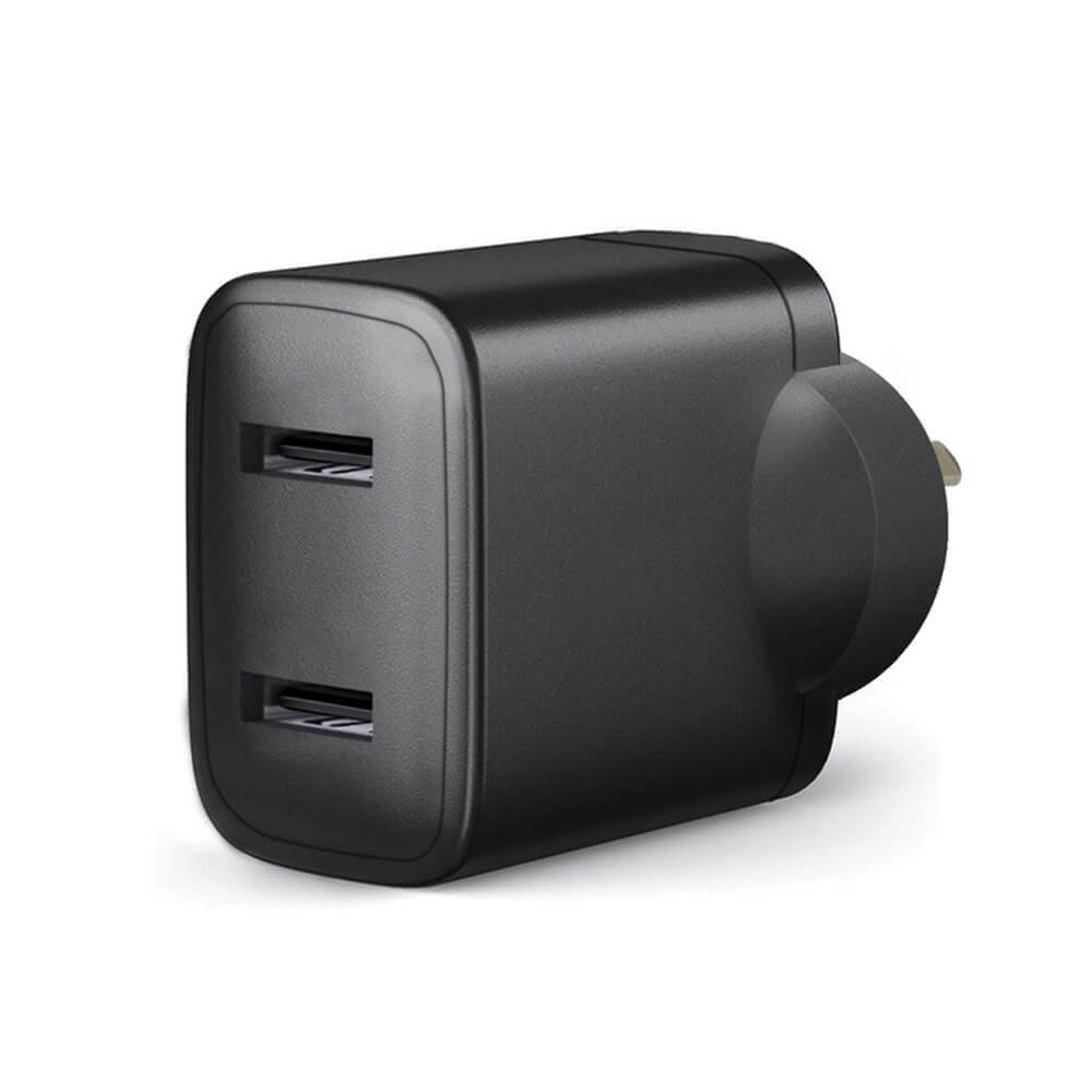 Adattatore di alimentazione Dual USB Mains Black (5VDC)