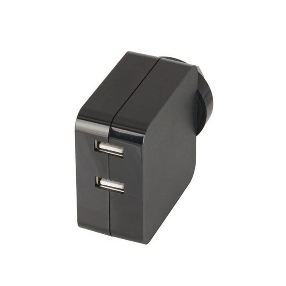 Adaptador de energia USB duplo Black (5VDC)