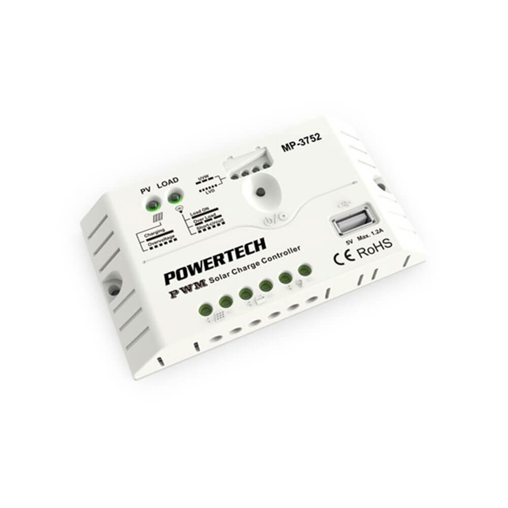 PowerTech Solar Charge Controller med USB (12V/24V)