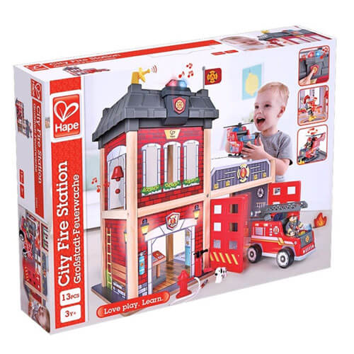 Hape Fire Station Wooden Playset