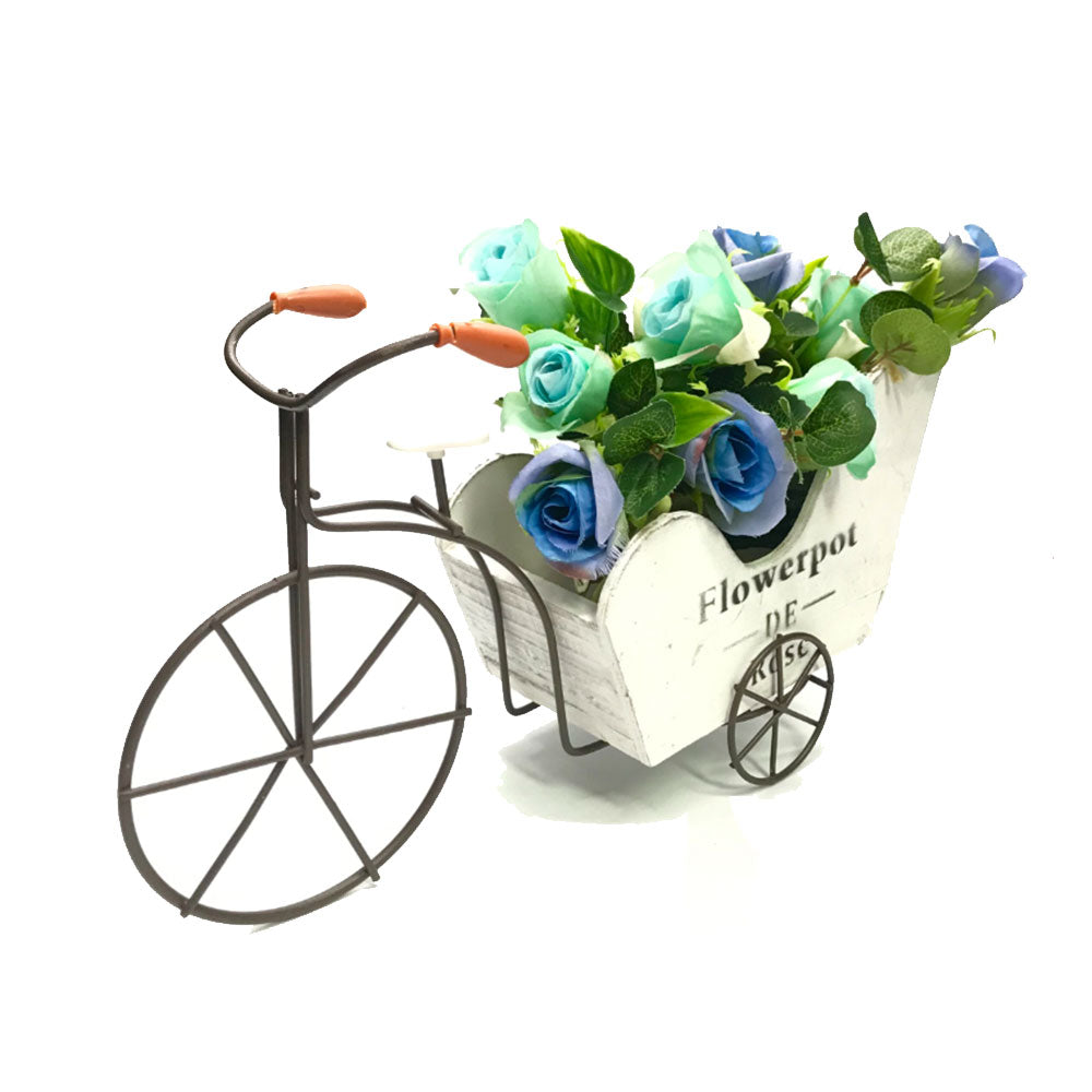 Flowerpot de Rose 3輪自転車付きの花の装飾