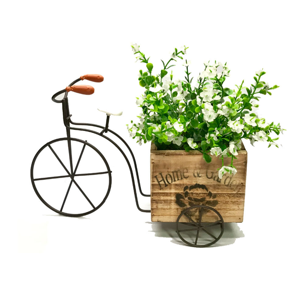 Casa e giardino in bicicletta a 3 ruote con floreale dãƒæ’ã † â € ™ ™ © Cor