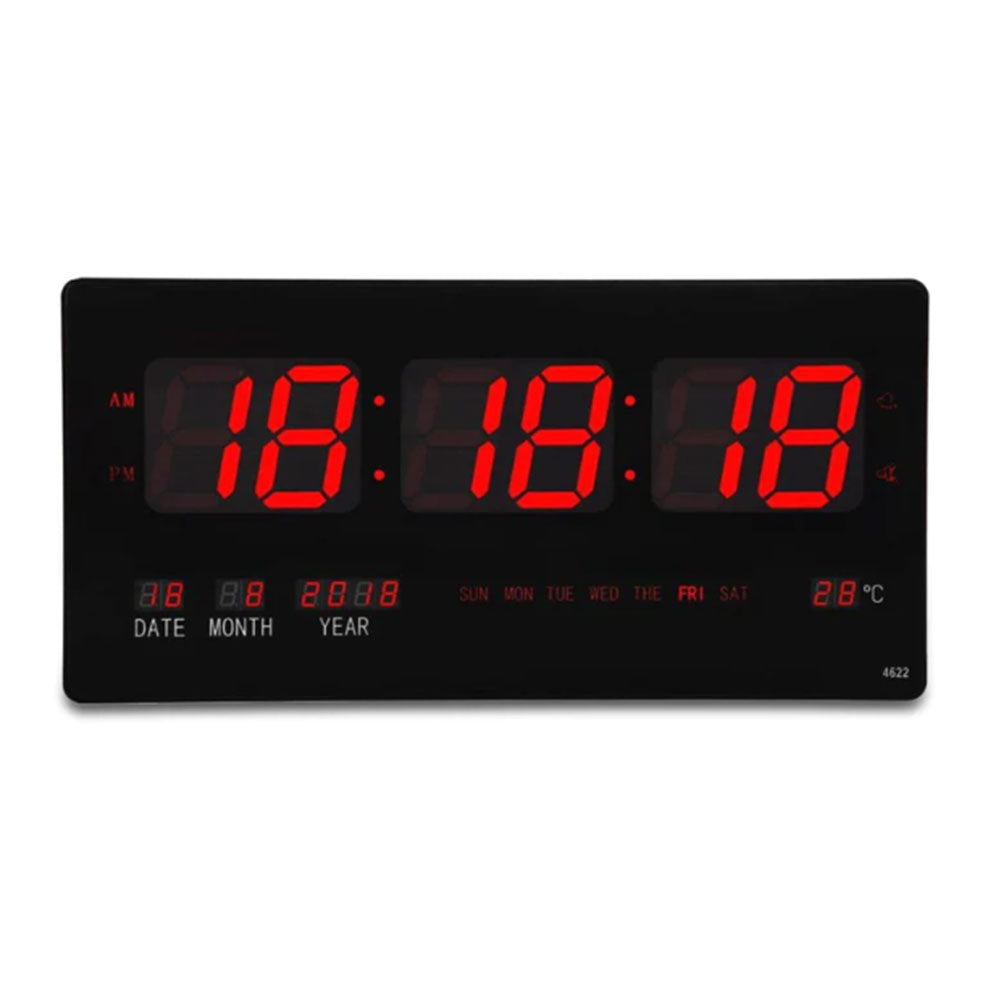 Calendario LED y reloj de pared de temperatura