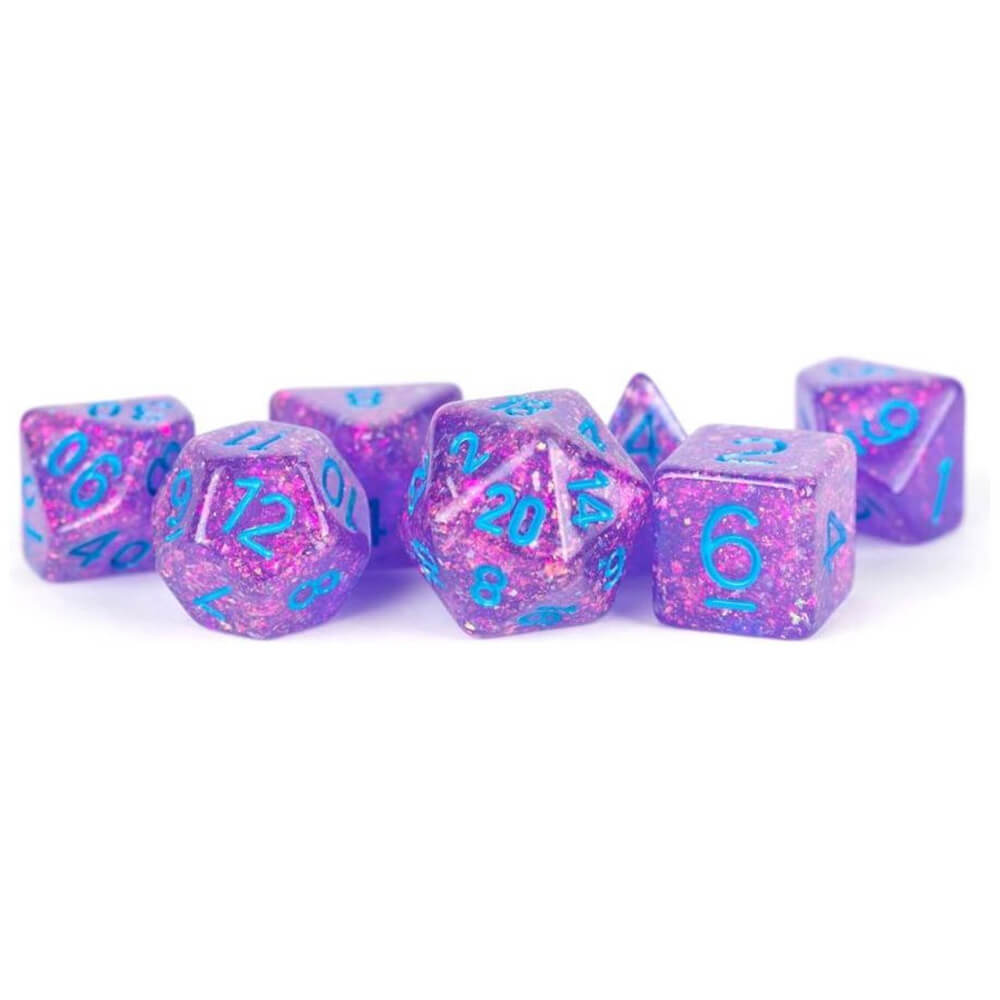 MDG RESIN FLASH DICE SET 16 mm poliédrico