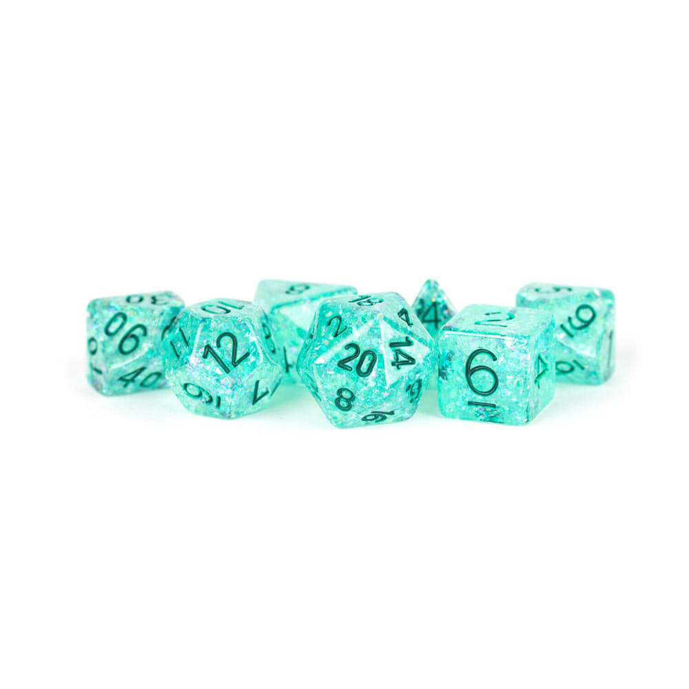 Dice flash en résine MDG Set 16 mm polyédrique