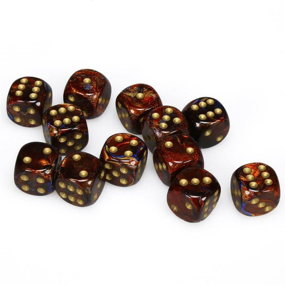 D6 Dice Scarab 16 mm (12 dés)