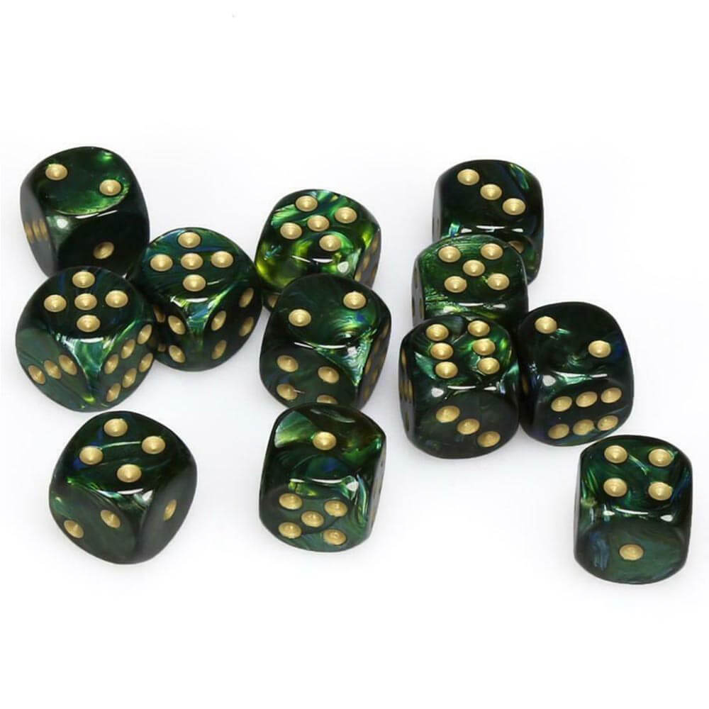 D6 DICE SCARAB 16mm (12 DICE)