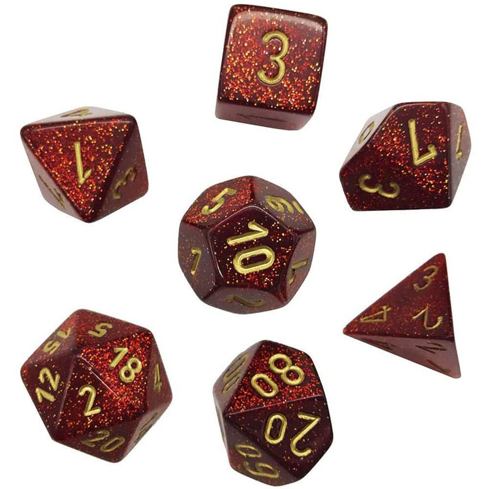 D7 Die Set Dice Glitter Polyhedral (7 Dice)