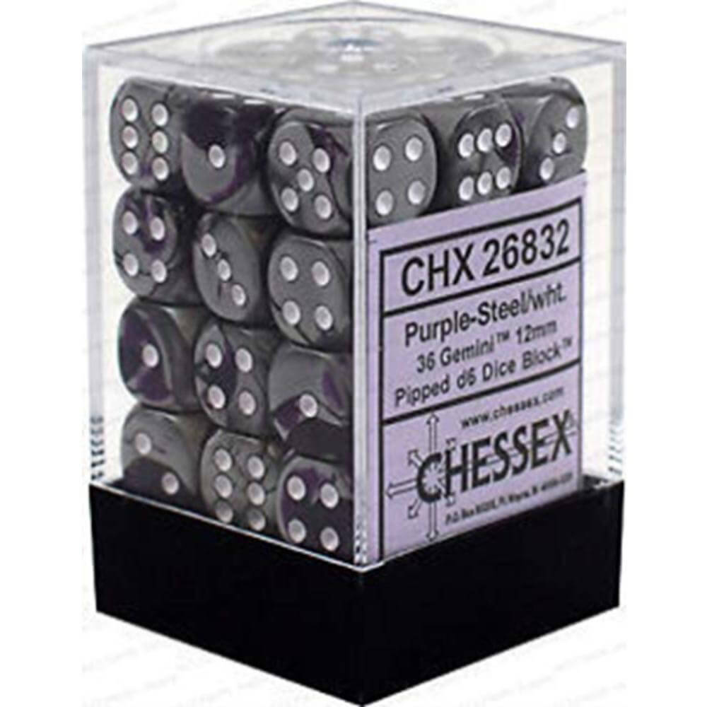 D6 DICE GEMINI 12 mm (36 terninger)