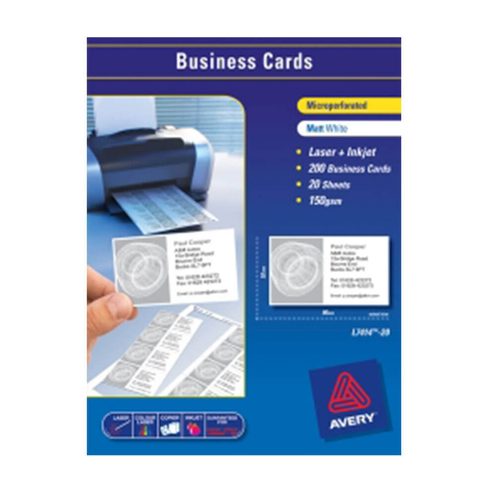 Avery Laser Business Cards White A4