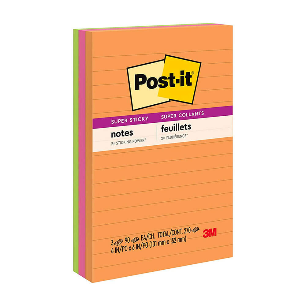 Post-itノート98x149mmの各種（3pk）