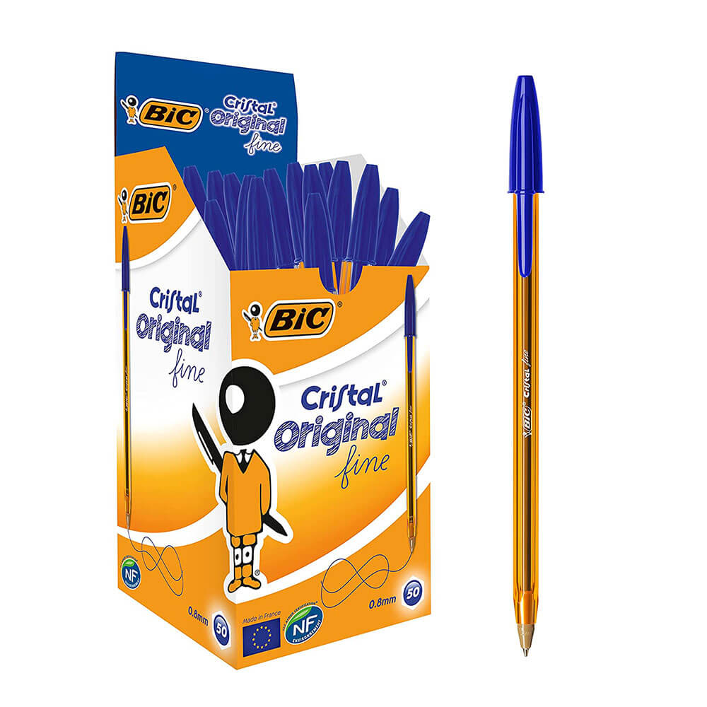 Bic cristal originele fijne balpen 0,8 mm 50 pk