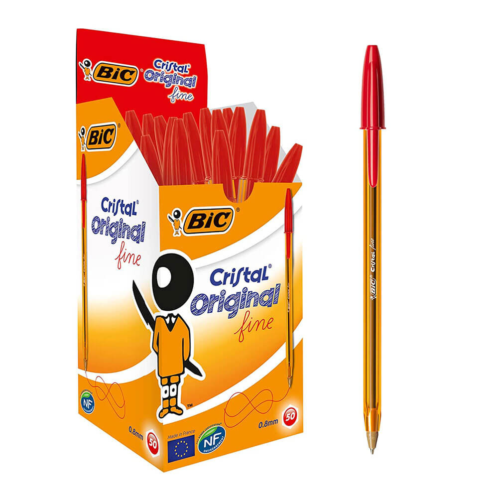 Bic cristal original fin ballpenn 0,8mm 50pk