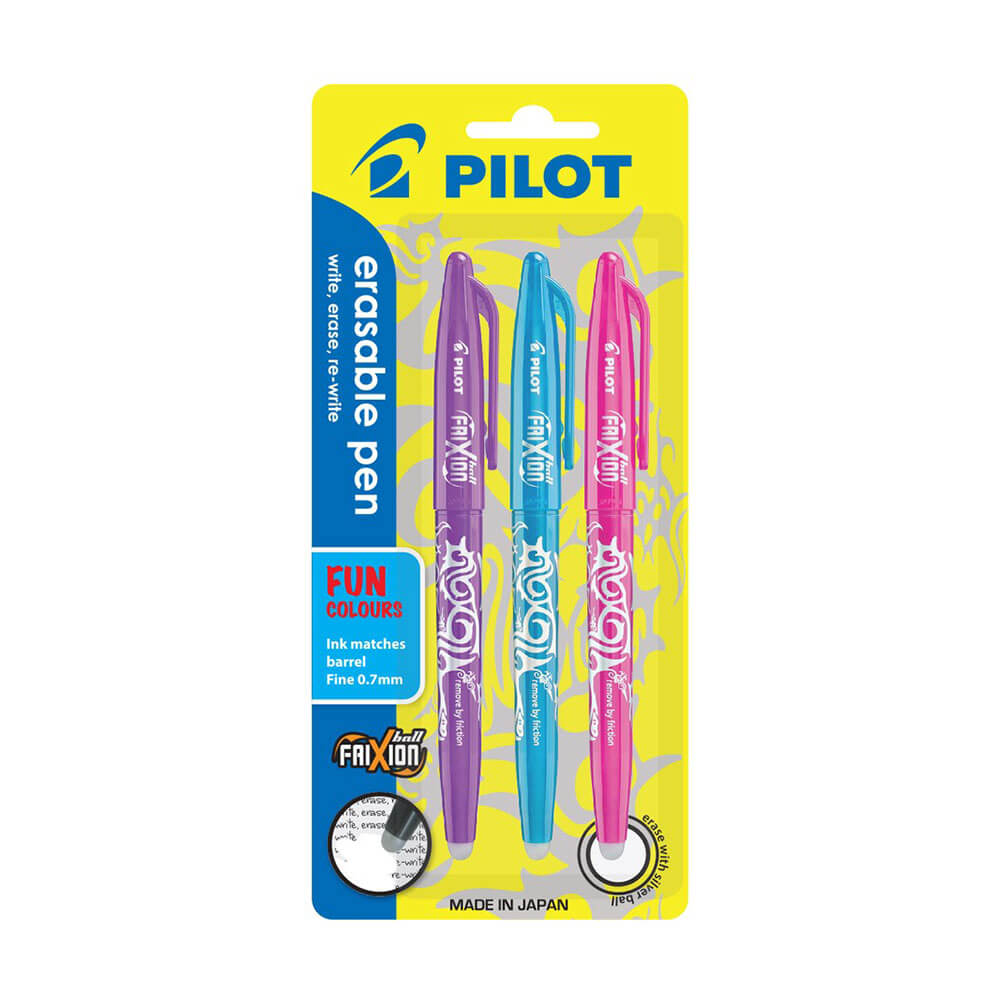 Pilot Frixion Pen Medium 1,0mm 3pk