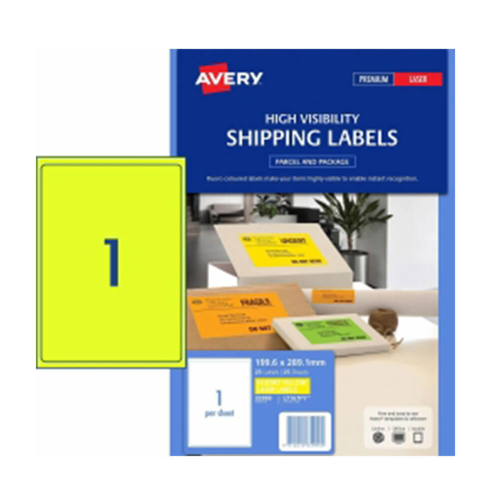 Avery Hög Synlighetsfraktetikett 25PK 1/Sheet