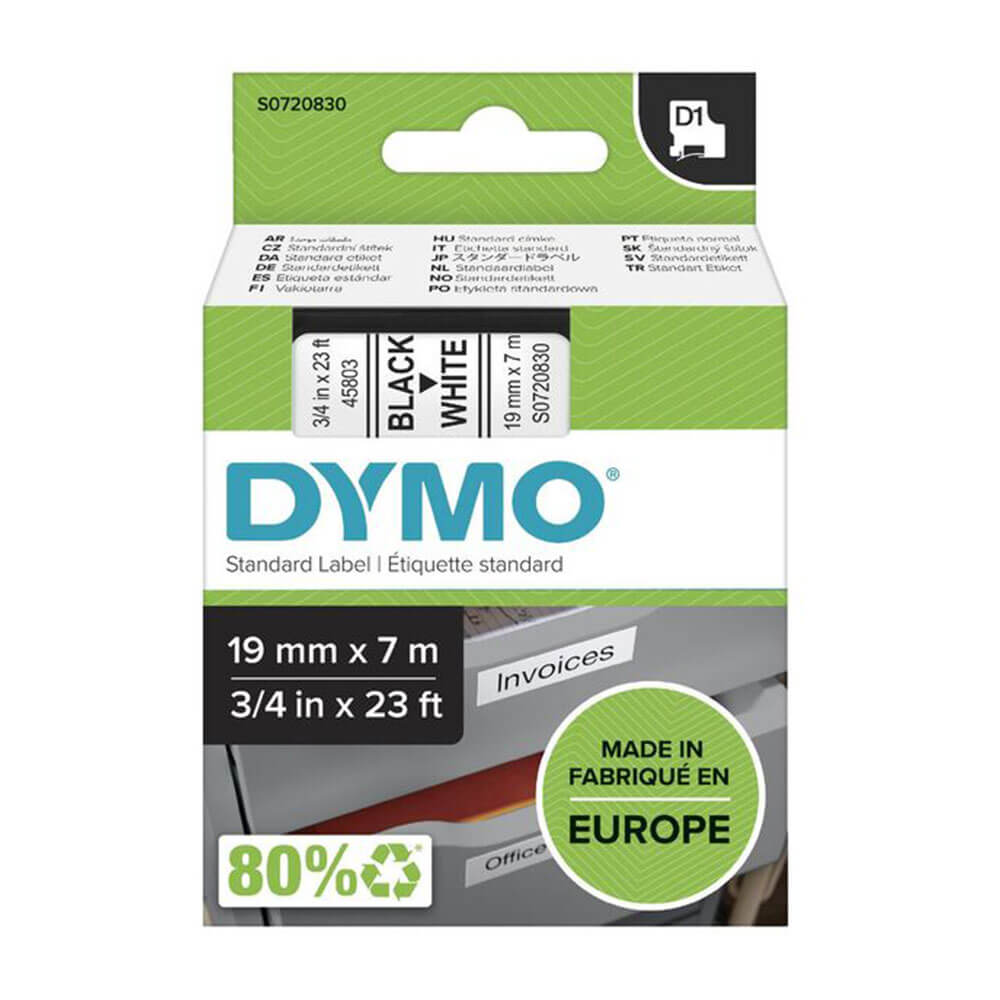 Dymo d1 båndetikett 19mmx7m