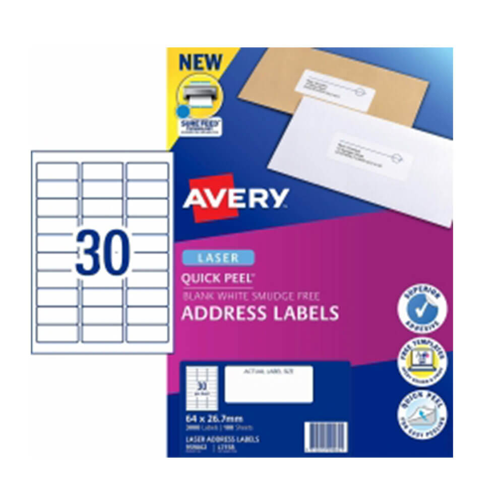 Etiqueta de endereço Avery White (100pk)