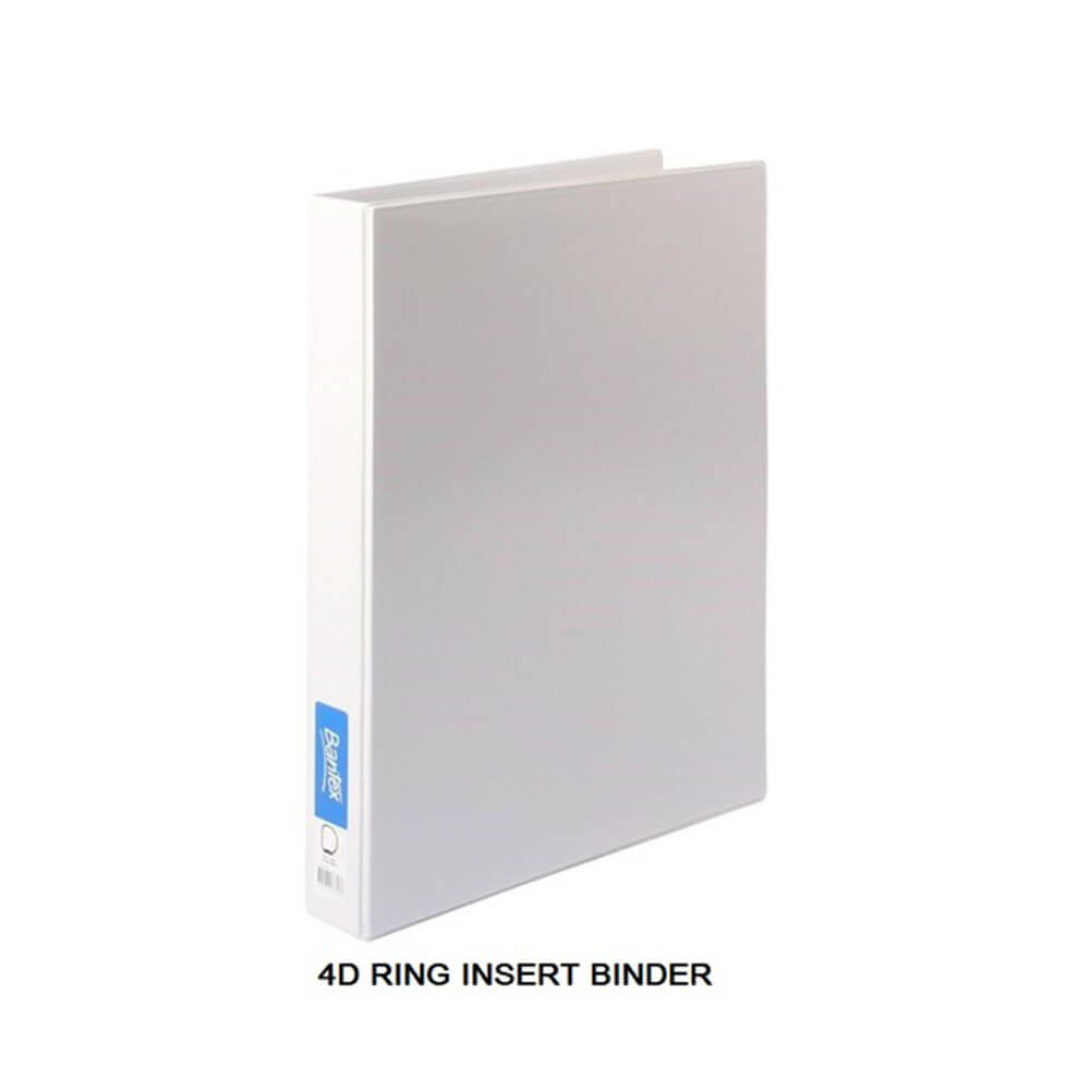 Bantex 4 D-Ring Insert Binder White 38mm A3