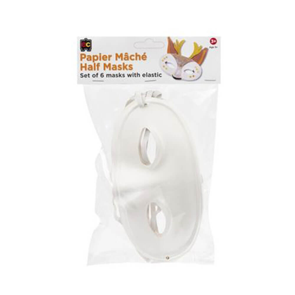 EC Paper Mache Masks 6PK