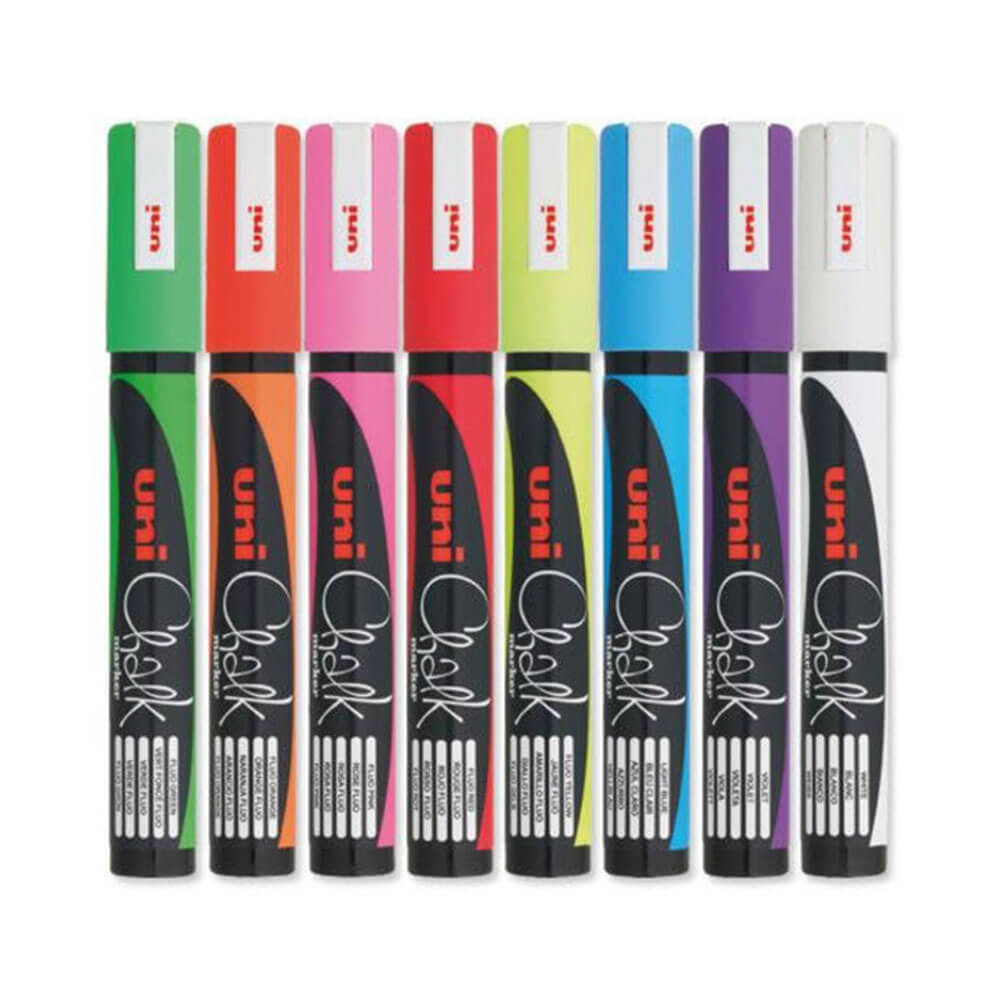 Uni Chalk Marker Assorted (12pk)