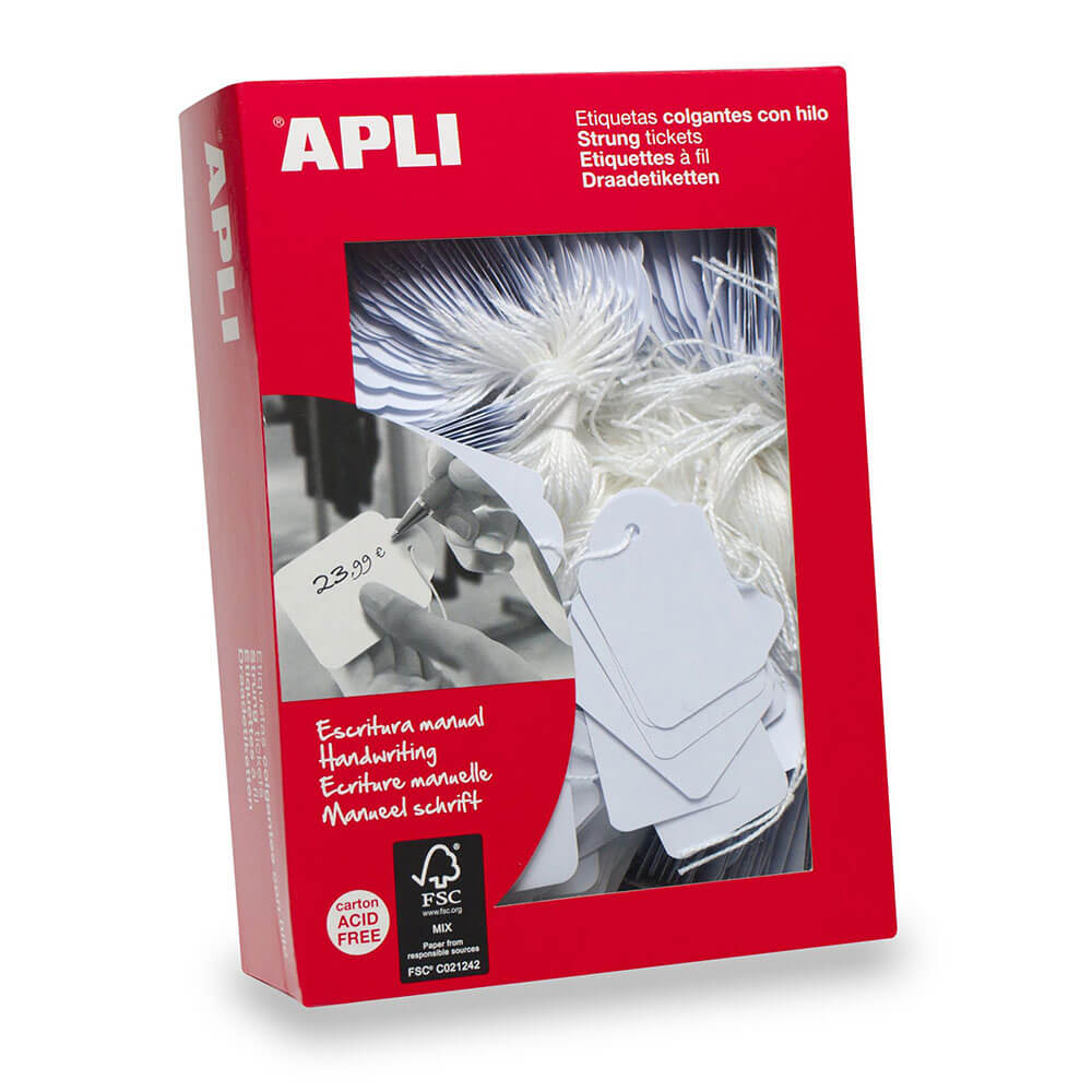 APLI merchandising tags White 500pk