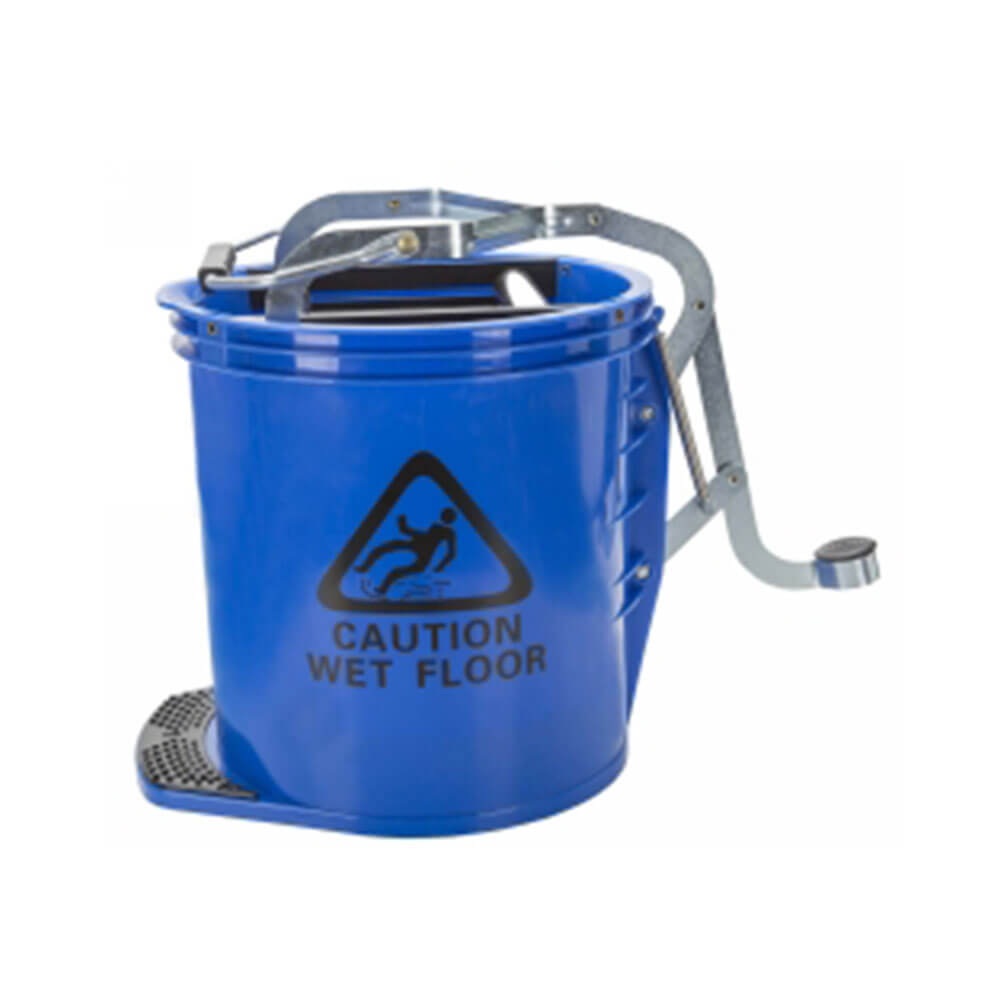 Cleanlink Heavy-Duty Metal Wringer Mop Bucket 16L