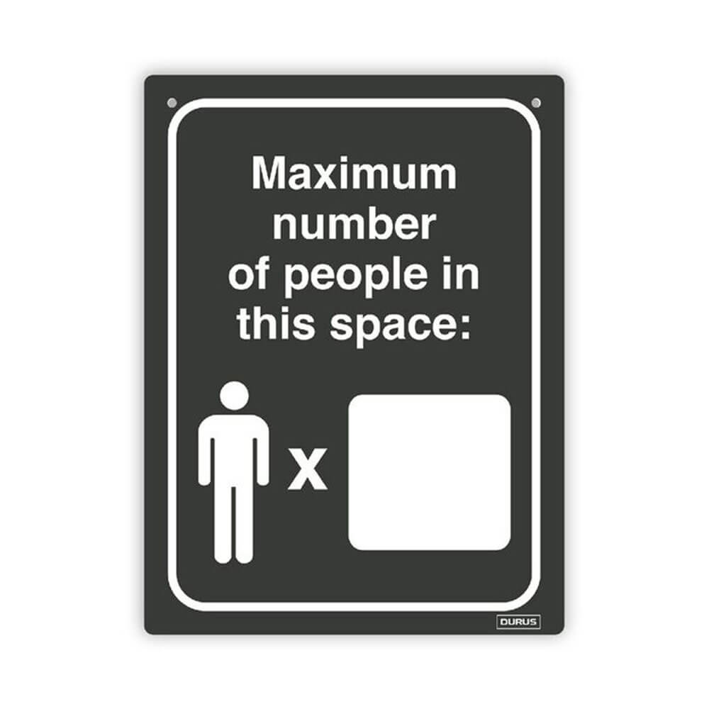 Durus Maximum Capacity of People Wall Sign (225x300mm)