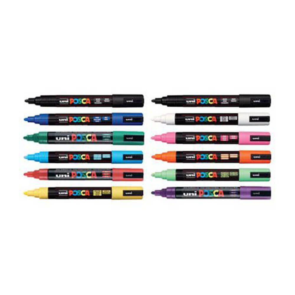 Uni Posca Bullet Tip Markers (12pk)