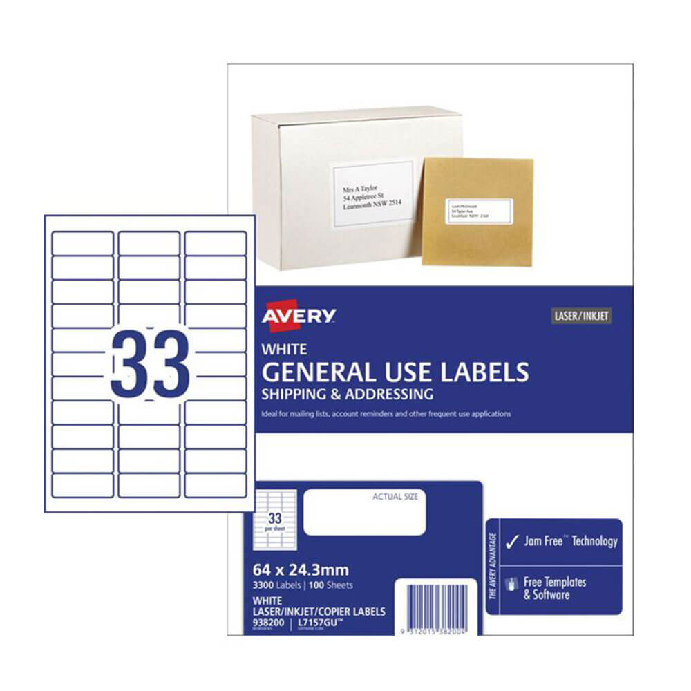 Copier Avery / Label laser 100pk