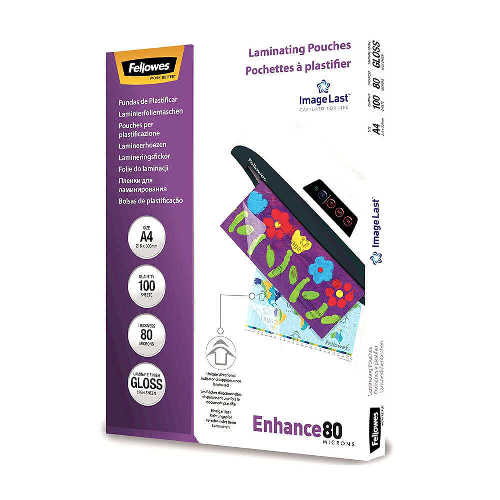 Fellowes laminating torebki 80 mikronów A4 100pk