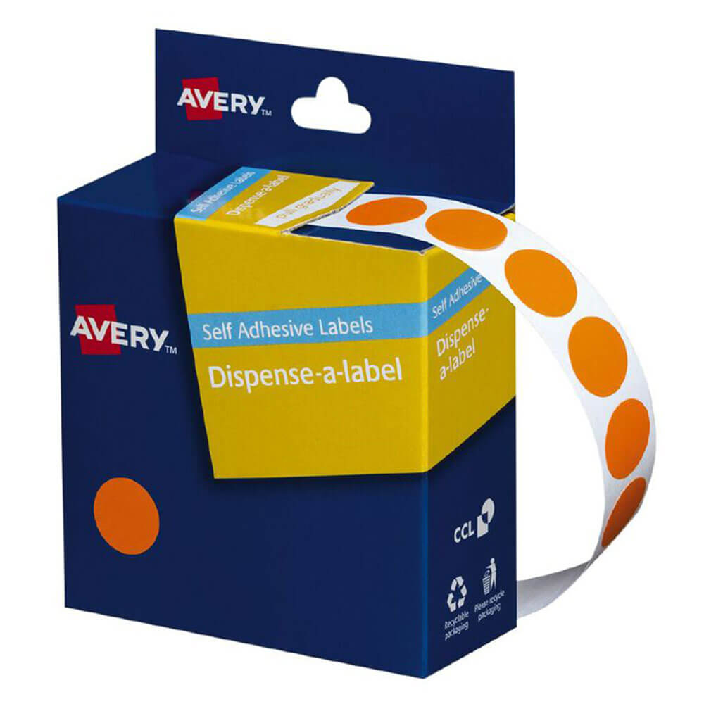 Avery selvklebende dotetiketter 14mm (1050pcs)