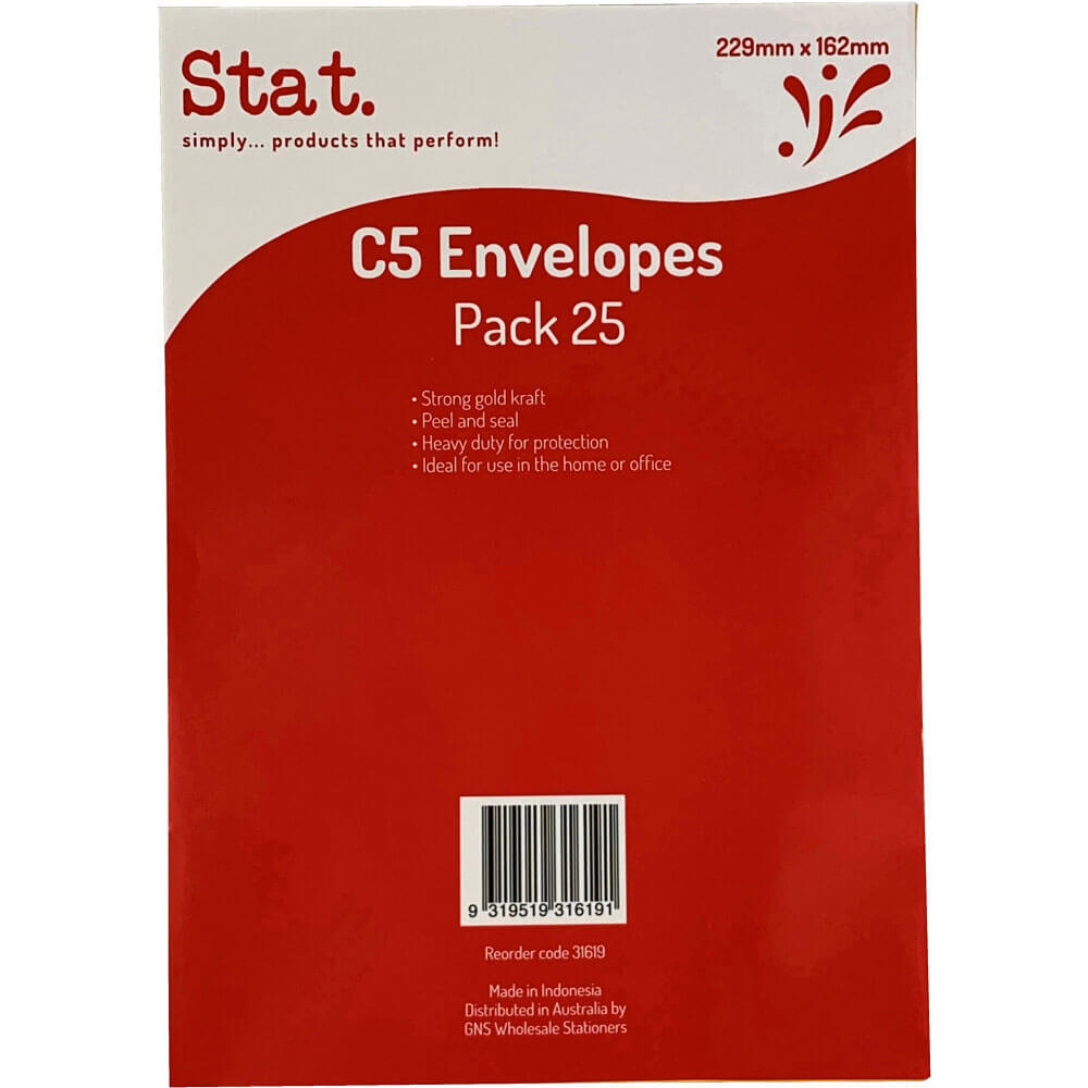 Stat Peal & Seal Enveloppe 25pk (Kraft)