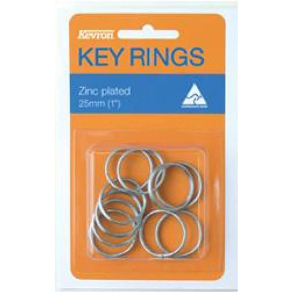 Kevron Key Rings 10pk (zinkbelagt)