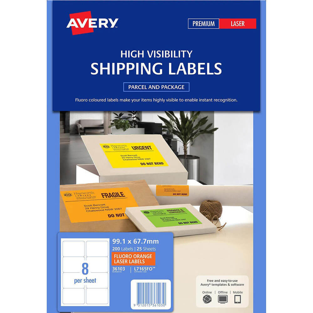 Avery High Synibility Fraktetiketter