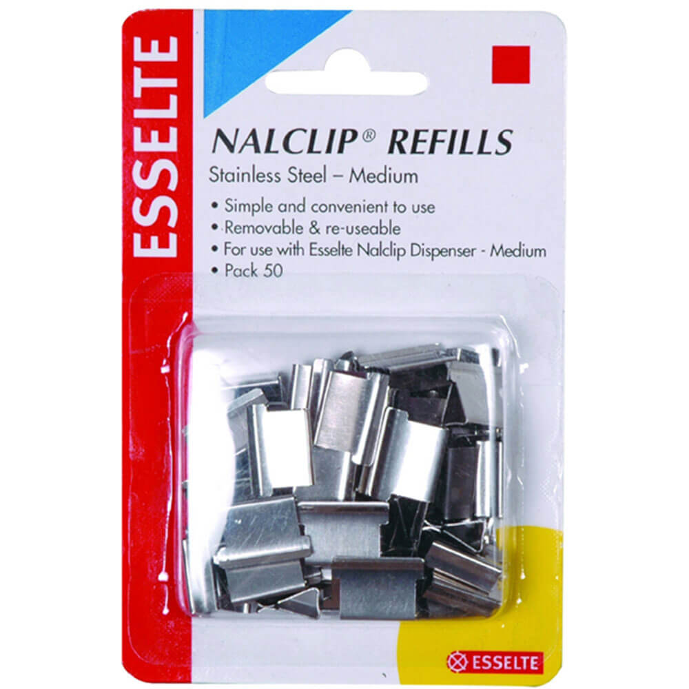 Recargas de nalclip de acero inoxidable Esselte