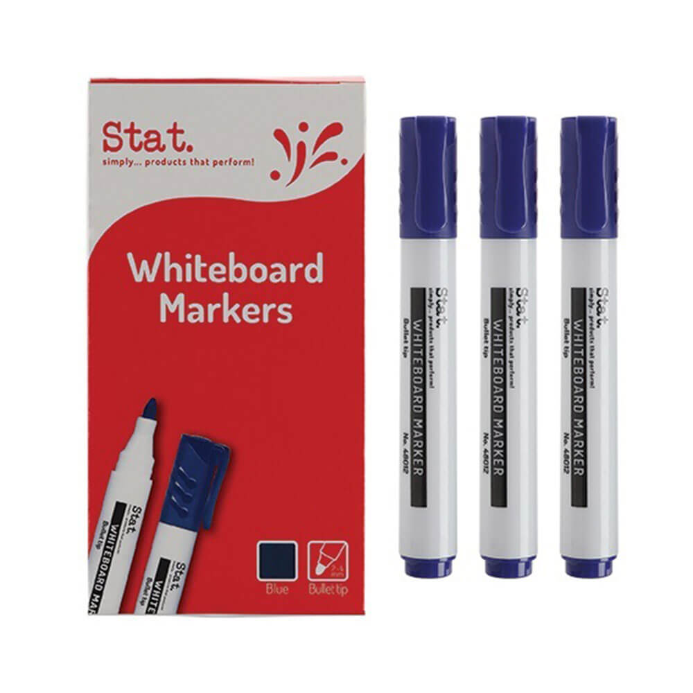 Stat 2.0mm Bullet Nib Whiteboard Marker (boks med 12)